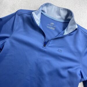 Southern Tide Pullover Mens Small Blue Quarter Zip Performance Athletic Golf